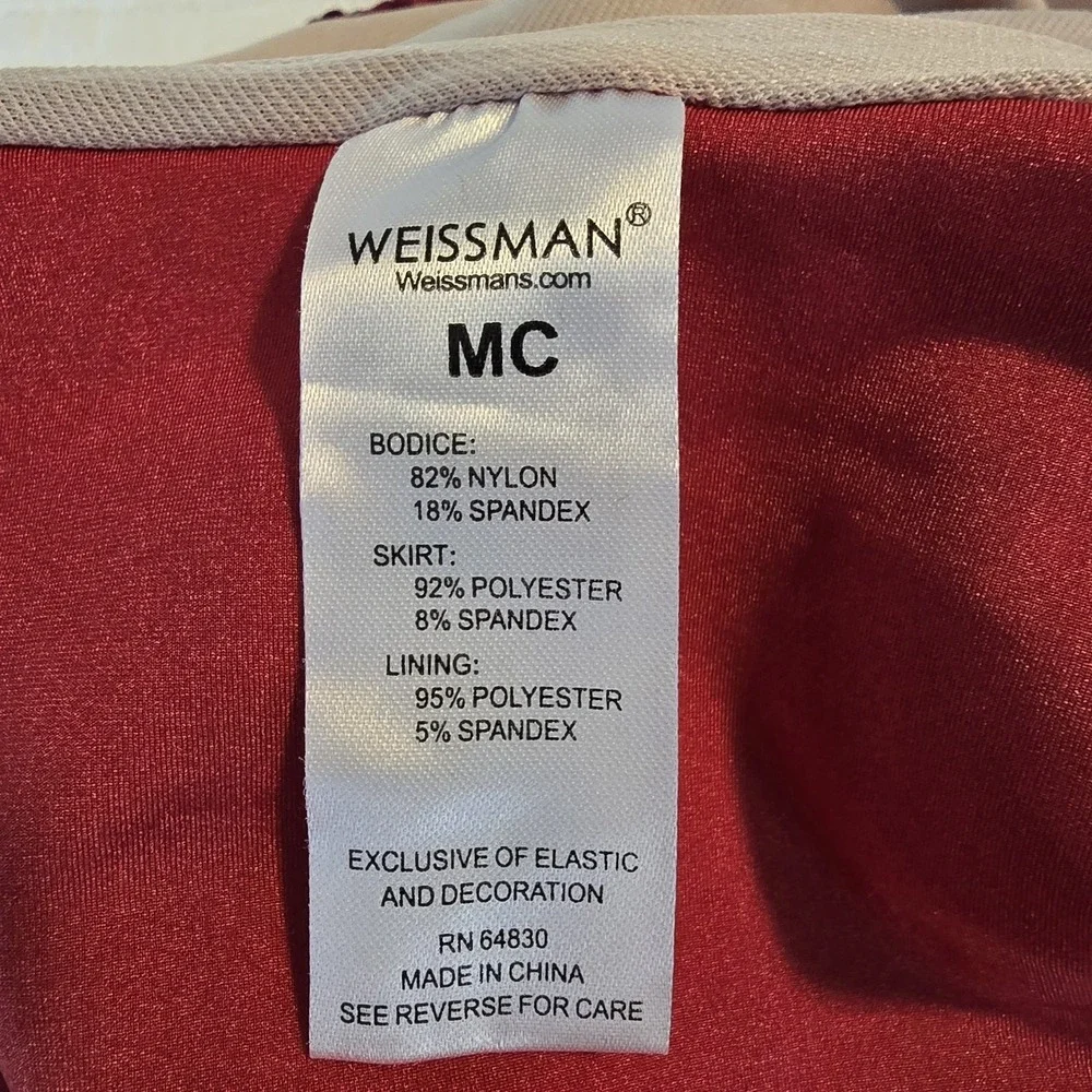 Weissman Girls Dance Costume Red Sequin Size MC Child Great Condition